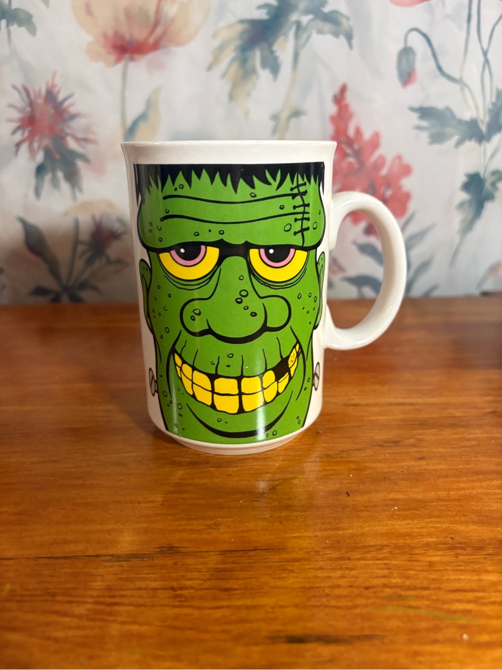 Vintage Frankenstein Graphic Ceramic Coffee Mug - Green